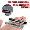 ADT1 Car Metal Logo Car Body Fender Side Window Stickers Trunk Badge For Skoda Rapid Scala Kodiaq Fabia Kamiq Karoq Octavia 3 A5 A7