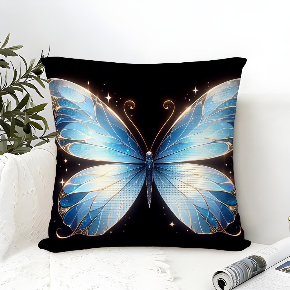 Colorful And Beautiful Butterfly Pillow Case Linen Pillow Case Sofa Home Decor Cushion Cover Cushion Cove