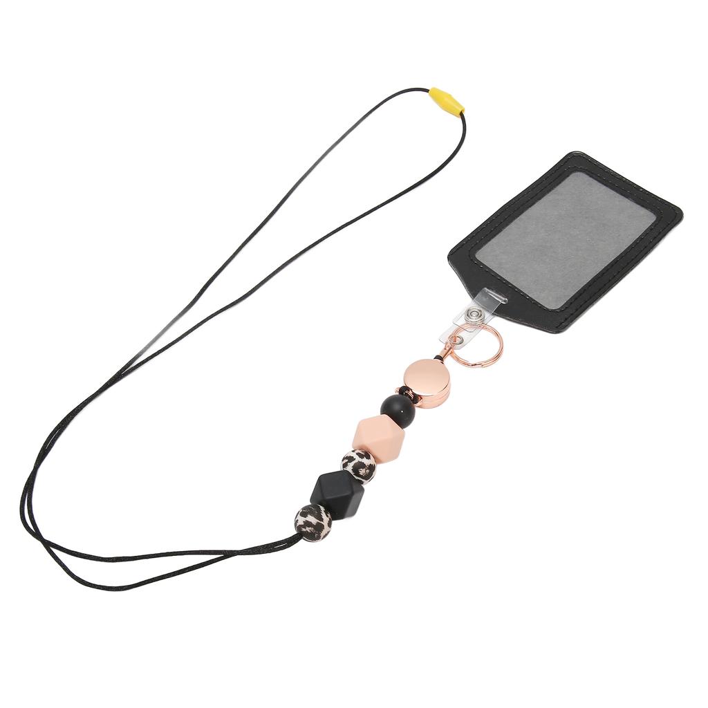 Silicone Retractable Bded Lanyard with Transparent ID Holder Multi Purpose Badge Holder for Students Worker