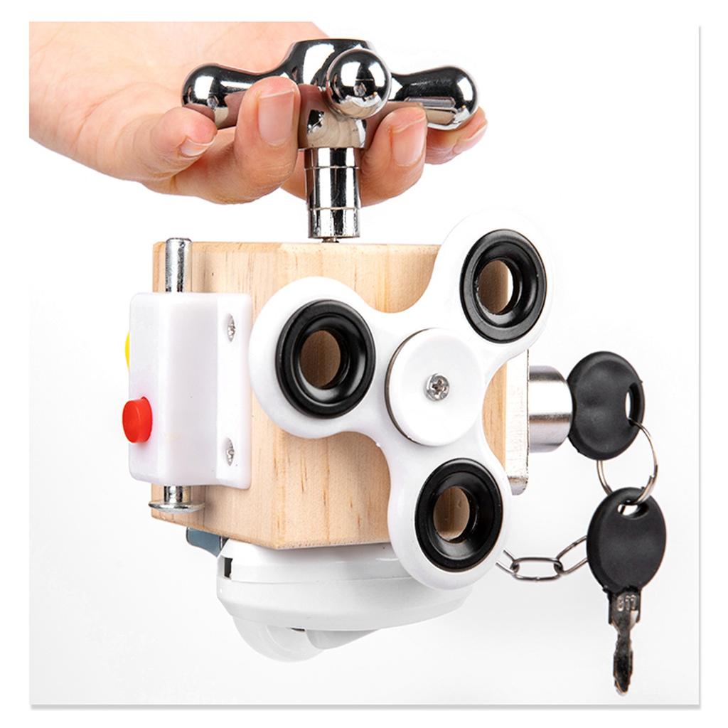 Busy Block Toy For Children, Educational Interactive  Wooden Toy