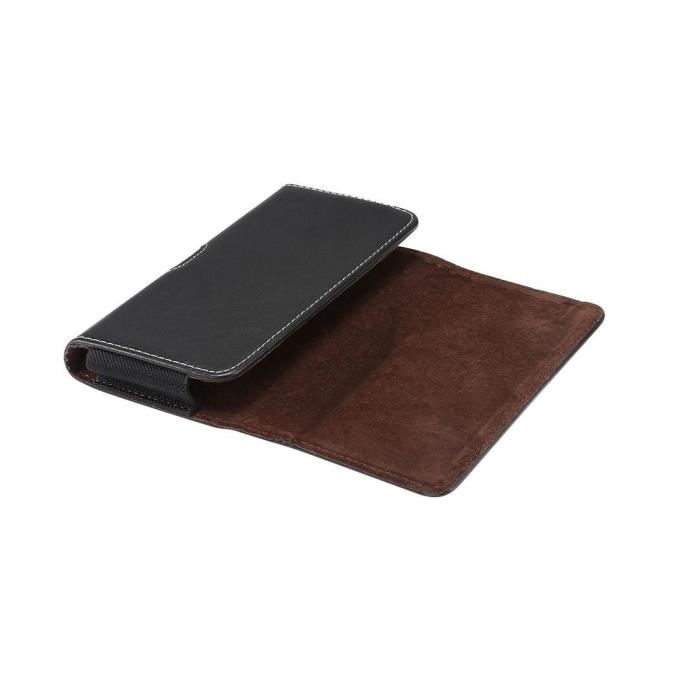 Étui Housse en Cuir Horizontal avec Boucle de Ceinture de Nouvelle Conception pour Homtom HT8 &gt; Noir