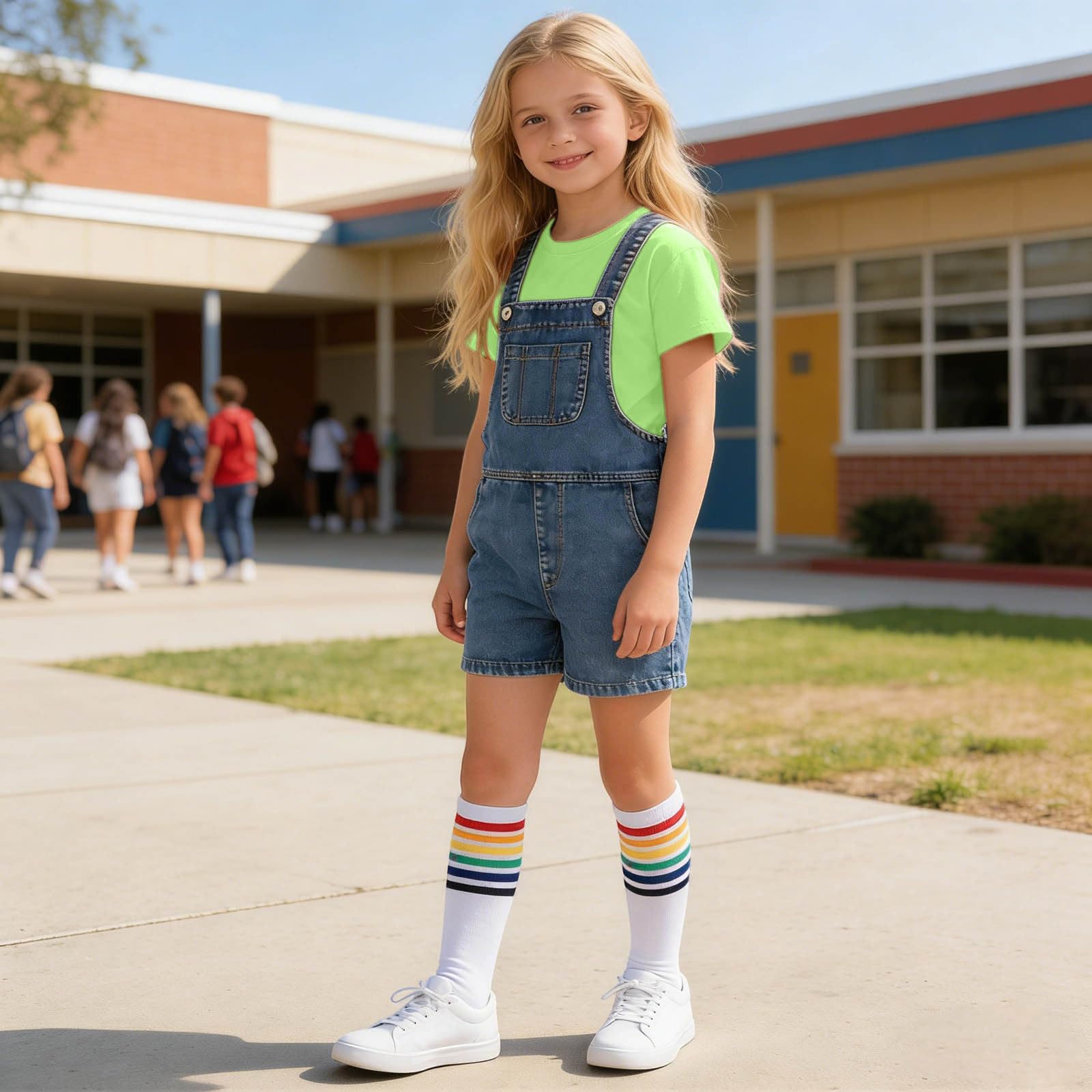 Kids Casual Outfit Set Toddler Boys Short Sleeve T Shirt with Denim Overall Shorts Adjustable Straps Summer Clothes 160