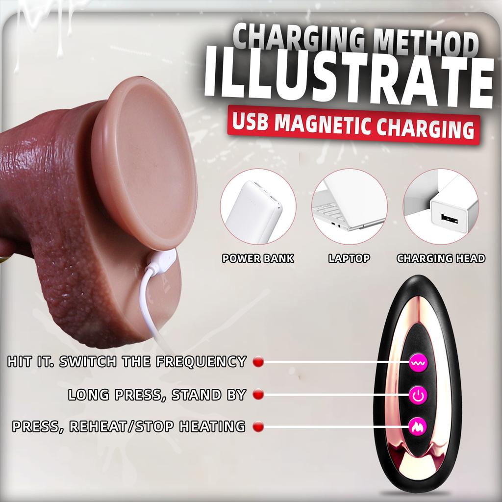 Realistic Dildo Vibration For Female Masturbation Big Penis Penetration Anal Plug With Heating Telescopic Sex Toys for Women/Men
