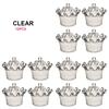 12/24pcs Transparent Crown-Shaped Plastic Boxes with Lid Wedding Favor Box Party Candy Container Packaging for Treats & Trinkets