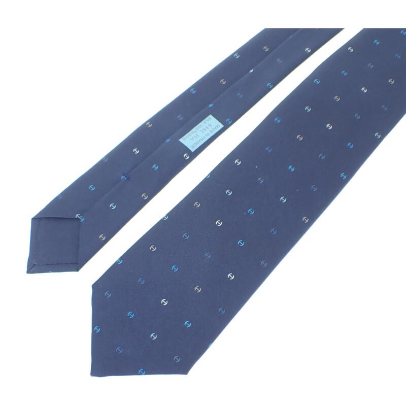 HERMES  H006342T  tie Navy/multicolor silk mens