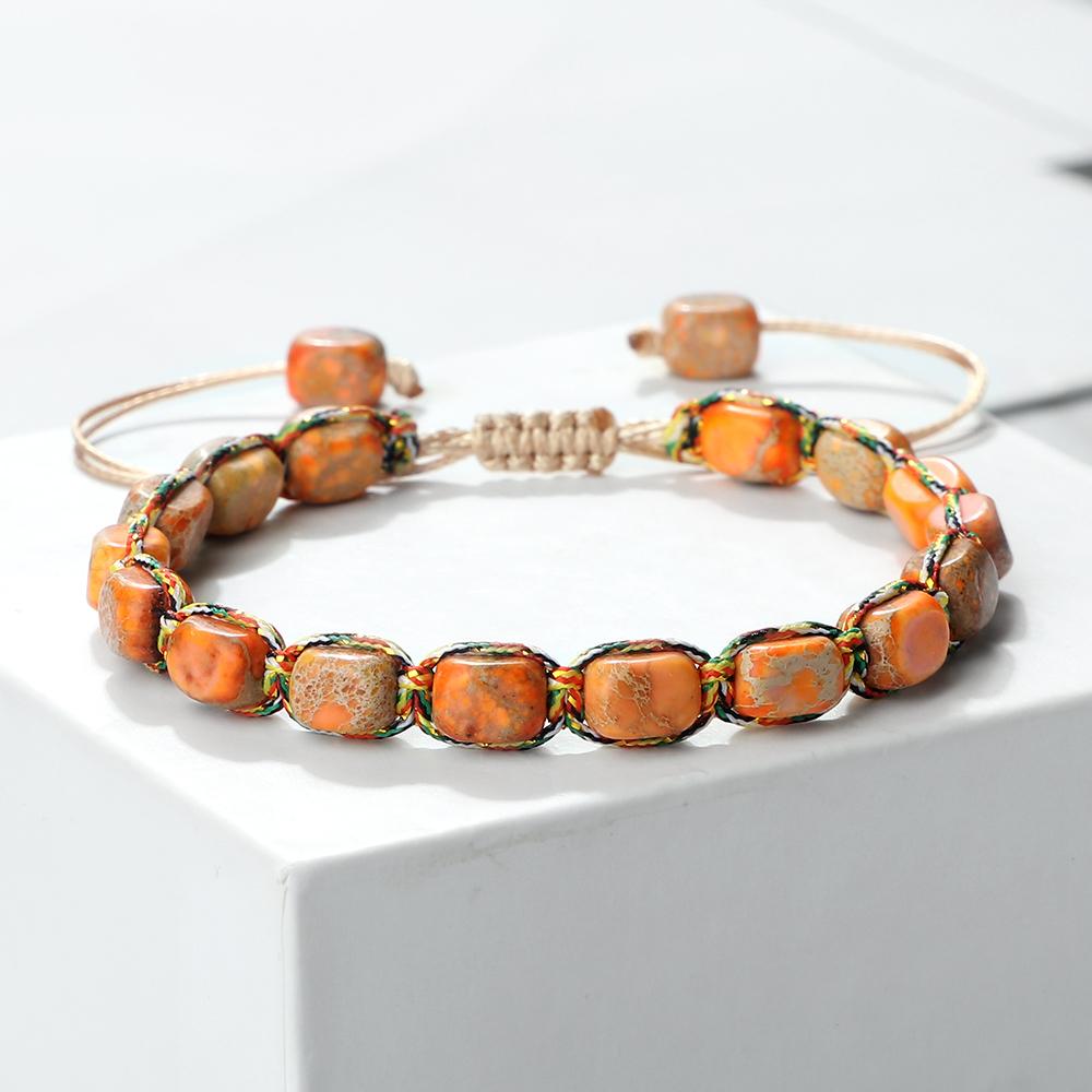 Bohemian Imperial Stone Beaded Bracelet Handmade  Braided String Bangles Friendship Jewelry Gift Vintage Design Strand Bracelets