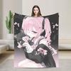 Jirai Kei Soft Blanket  Kids Plush Throw Blanket Graphic Home Decor Flannel Bedspread Sofa Bed Cover