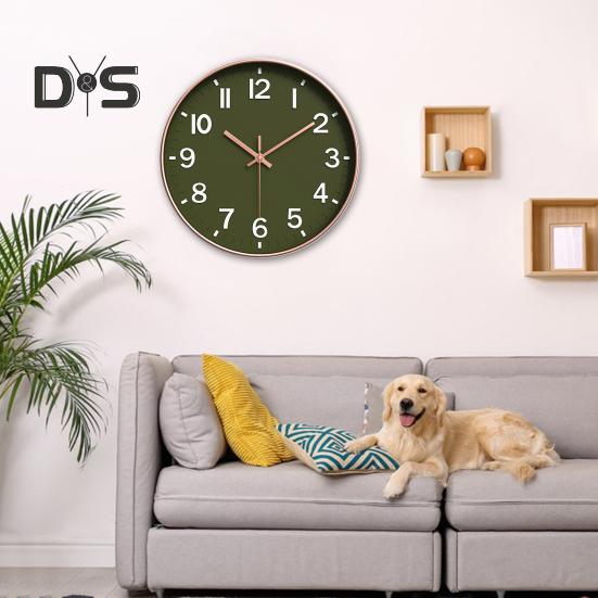 Ceas de perete Mișcare cu cuarț Afișaj clar Numere mari 3D Funcționare silențioasă Ceas fără ticăituri alimentat de baterii