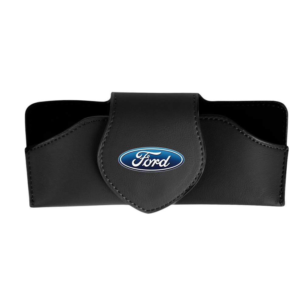 1pcs PU Leather Car Sun Visor Glasses Holder Glasses Storage Case For Ford Focus mk3 Fiesta Fusion STRACING Mustang Transit Kuga
