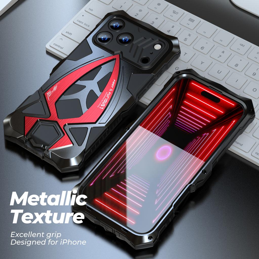 Military Grade Heavy Armor Metal Phone Case for For Iphone 17 16 15 14 13 Pro 16E 17E Max Luxury Shockproof Back Cover Bumper