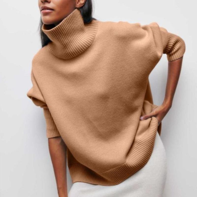 Pull à manches longues tendance pour l'automne et l'hiver, Pull à col rond léger et confortable, Pull en maille de couleur unie pour femme