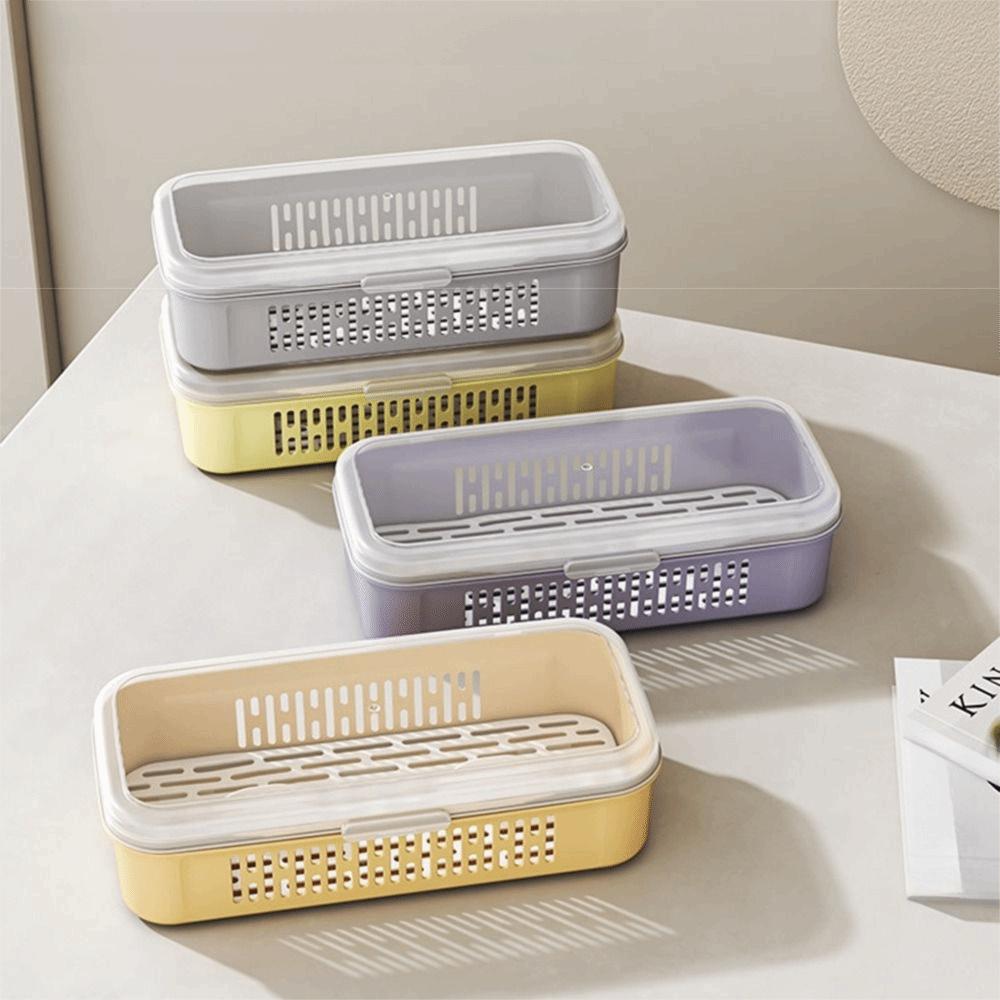 Rectangular Shape Chopstick Drying Box Single Layer Tableware Storage Case Kitchen Use