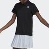 Adidas Solid Color Logo Polo Shirt Women Tops Black HI5687