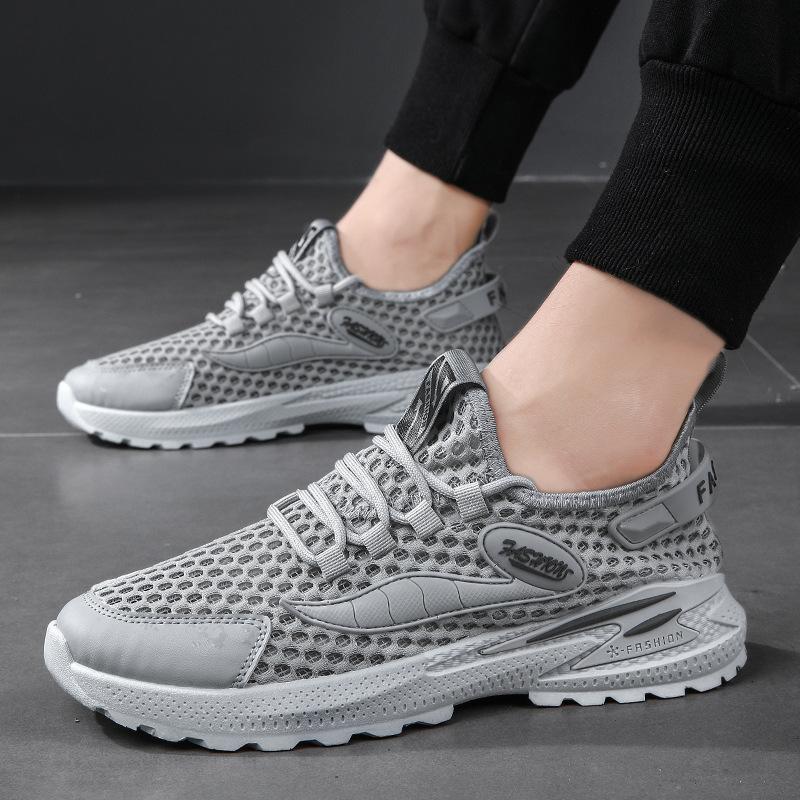 

Summer new versatile men s shoes mesh breathable fly-woven soft sole comfortable casual shoes youth campus style student shoes 44