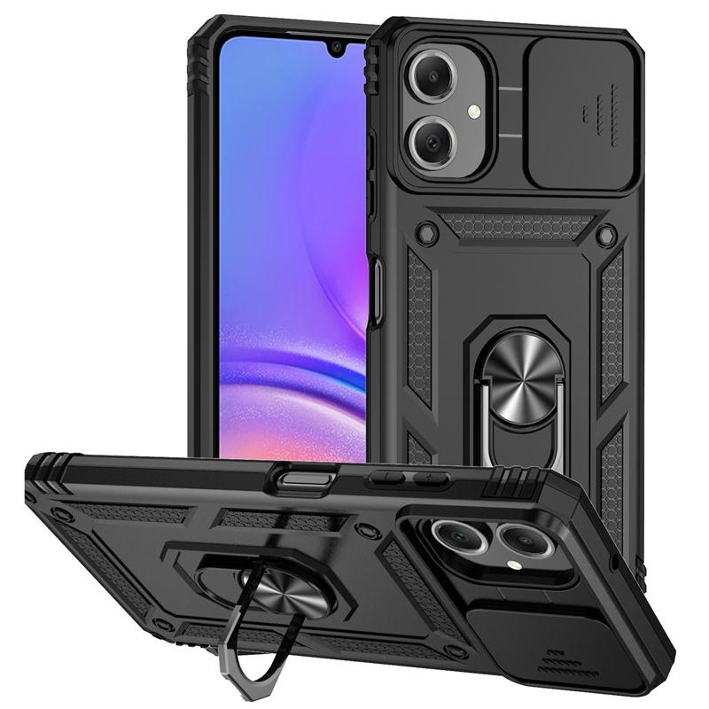 For Samsung Galaxy A07 Case Slide Lens Protector Armor Phone Cover for Sumsung A07 A 07 GalaxyA07 4G Ring Stand Shockproof Funda