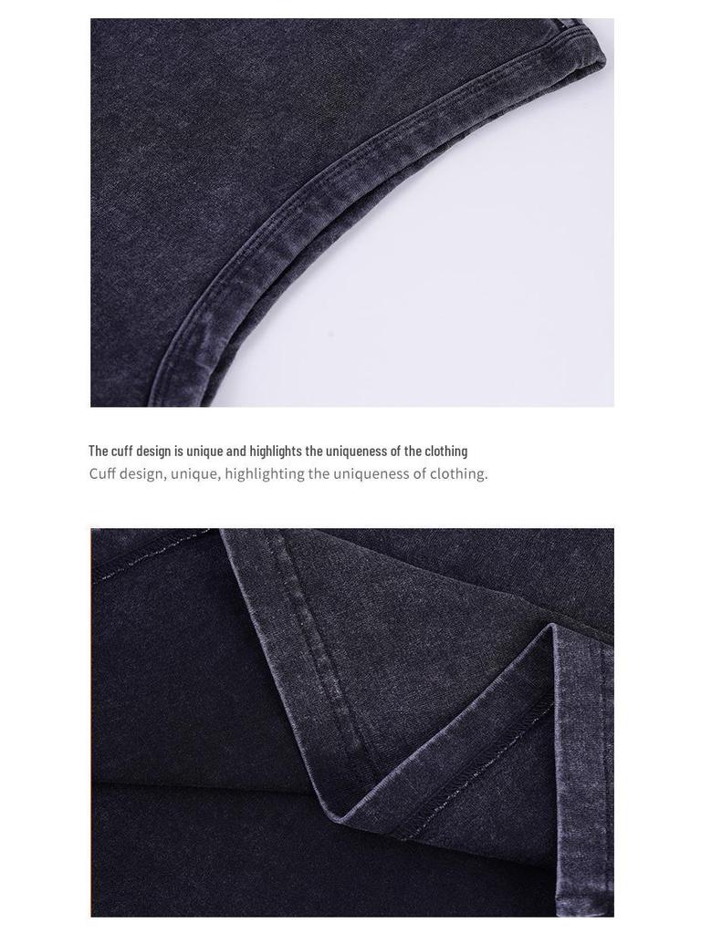 230g Distressed Heavyweight Cotton Sleeveless Vintage Unisex Oversized Vest