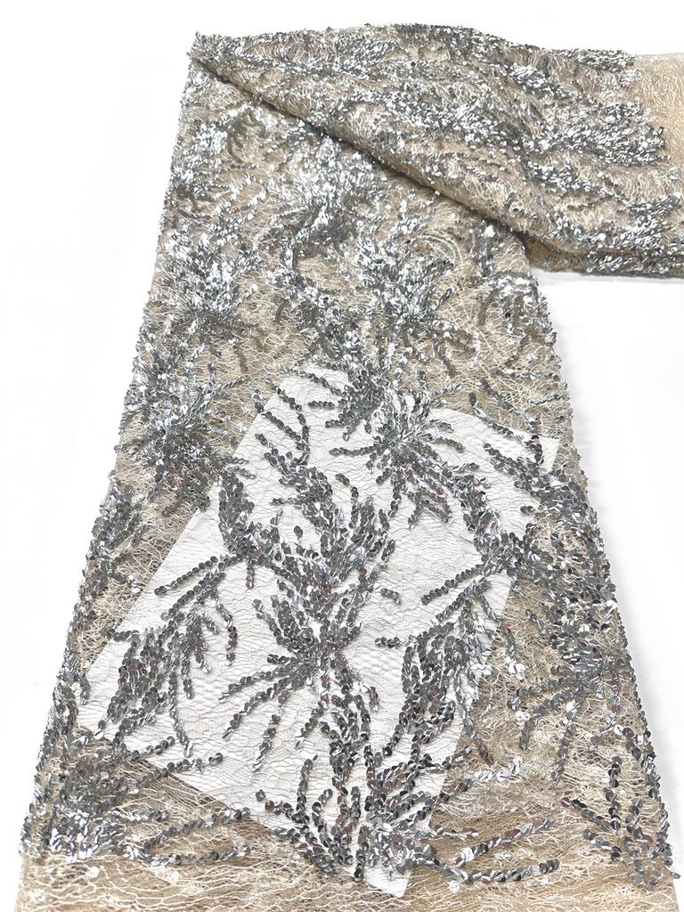 Wholesale African Sequins Lace Fabrics 2026 Nigerian French Sequins Net Lace Fabric For Women Dress Wedding High Quality 5Yards