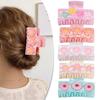 Hair Claw Strong Grip Hair Clip Ice-Clear Acetic Acid Material Floral Pattern Pearlescent Back Head Hair Claw Half-Tied Hair Accessory