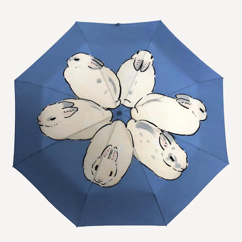 

1pc Rabbit FlowerAutomatic Open/close Umbrella, 8-Rib sturdy structure, Portable Travel Umbrella, Parties, Everyday Usec72