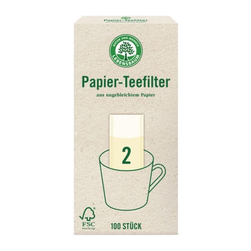 Lebensbaum Unbleached Paper Tea Filters (for Mugs) 100 Sheets