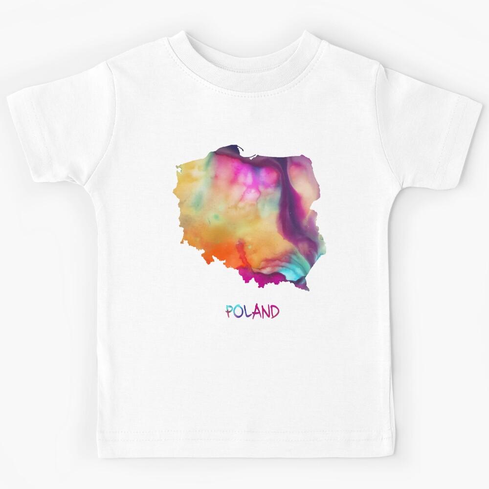 Poland watercolor map Kids T-Shirt 120
