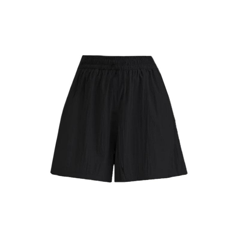 Women's Summer Ice Silk High Waist Casual Black Shorts