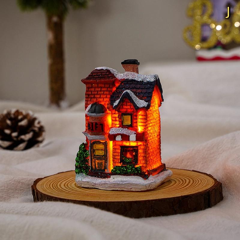 Addobbo di Natale Mini Casa Piccola Luminoso Usato Per Decorazioni Casa Vacanze Albero di Natale Accessori Festa Ornamento da Scrivania Regalo