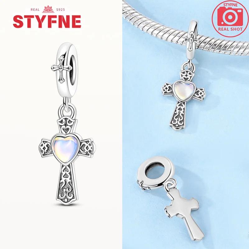 Copper Virgin Praying Hands Dangle Cross Pendant Beads Charm Fit Original Charms Bracelet Diy Fine Jewelryfor Women Gifts