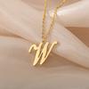 Gold Color Alphabet Letter Pendants Necklace For Women Stainless Steel Initial Letter Jewelry Initial Chain Choker Collares Femm