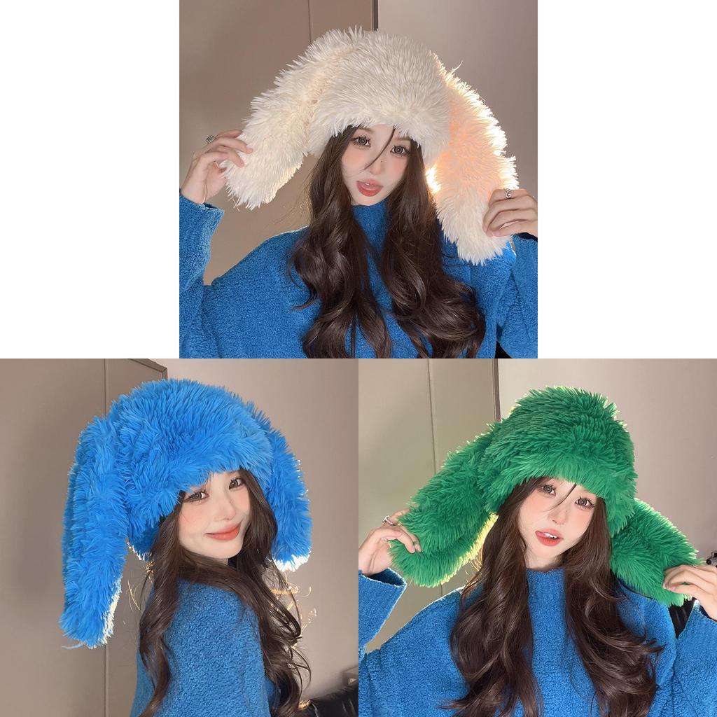 Soft Fluffy Eared Fisherman Cap With Insulation And Wind Resistance For Autumn Winter