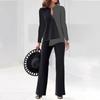 Spring Autumn Fashion Elegant Commute Color Block Long Sleeve Pants Women's Set