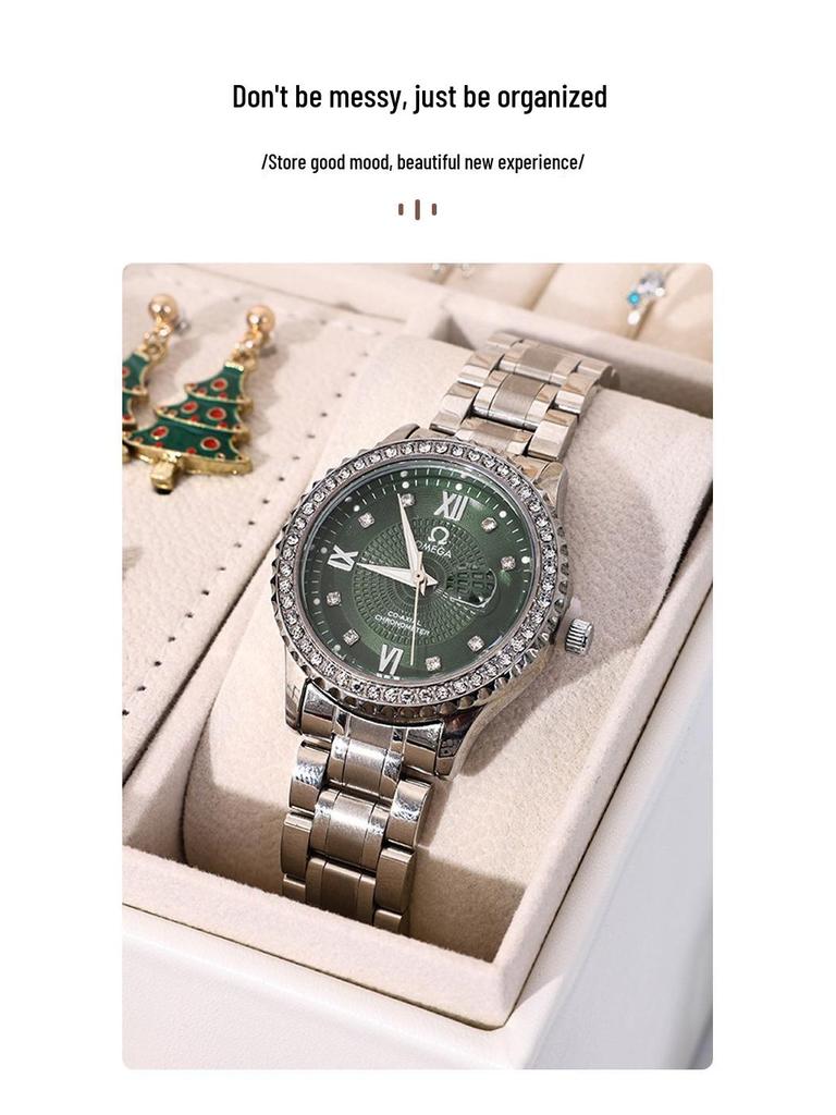 Three-Layer High-End Jewelry Storage Box with Drawers and Partitions