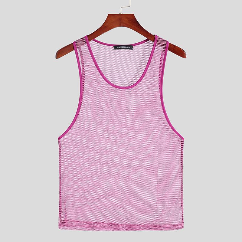 Regata Masculina OUYE De Malha Transparente - Preto - Tamanho L