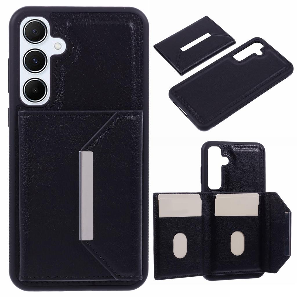 For Samsung Galaxy S25+ Case Card Bag Kickstand TPU+PU Phone Cover