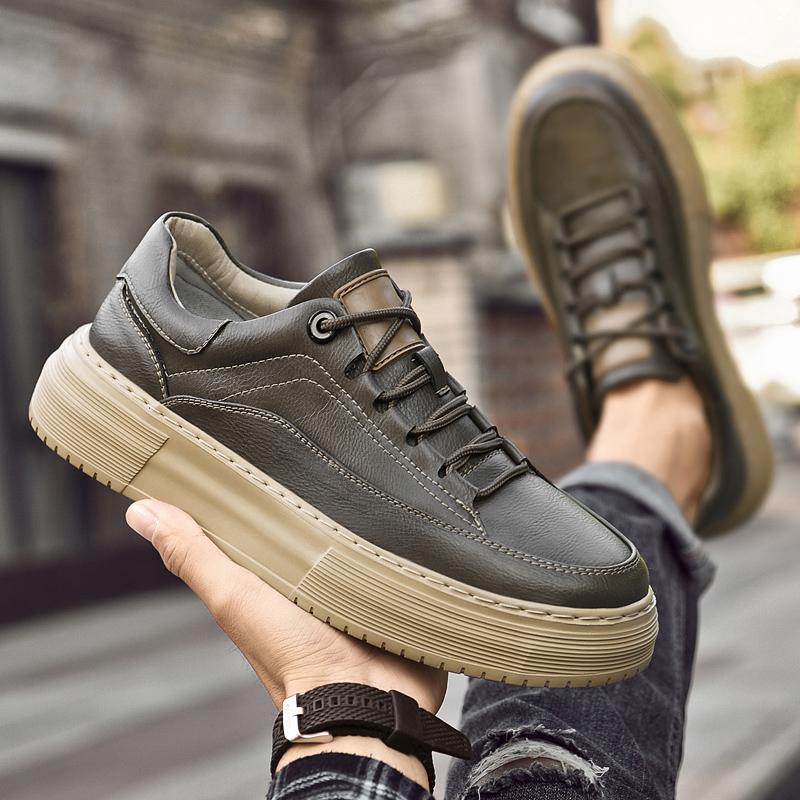 Fashion Mens Stylish Walking Shoes New Lace-Up Mens Handmade Sneakers Comfortable Male Casual Shoes Flat Designer Skate Footwear Men