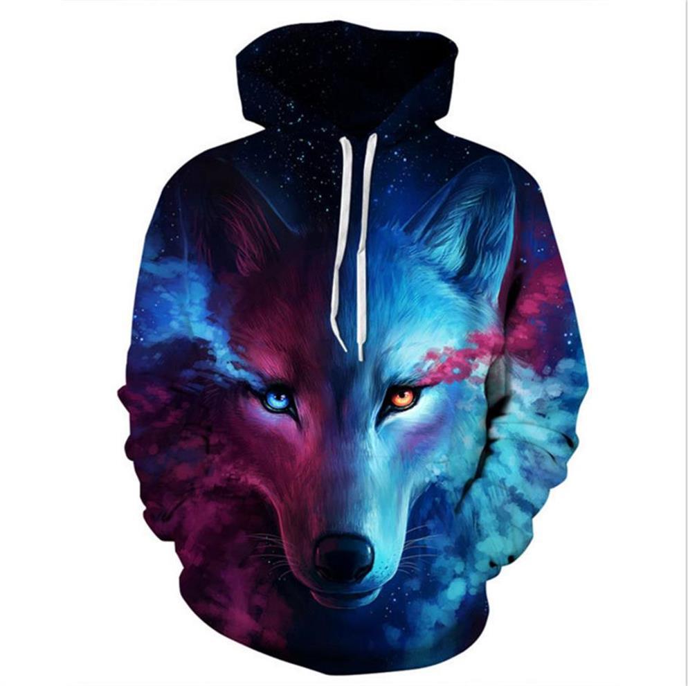 Animal Wolf 3D Printed Hooded Sweatshirts Men Fashion Casual Oversized Pullover Hip Hop Harajuku Streetwear Hoodies