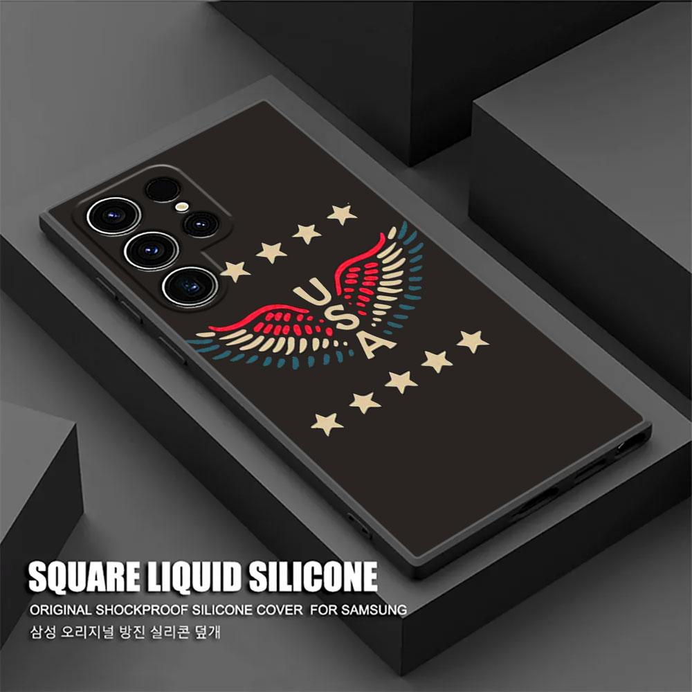 American USA Flag Five-pointed Star S25 Ultra Case For Samsung Galaxy S25 S24 S23 S20 S21 FE S22 Ultra S10 Plus Soft Phone Cover