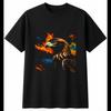 Psychedelic Golden Eagle In a Storm Bird Mens T-Shirt Black 100% Cotton Printed