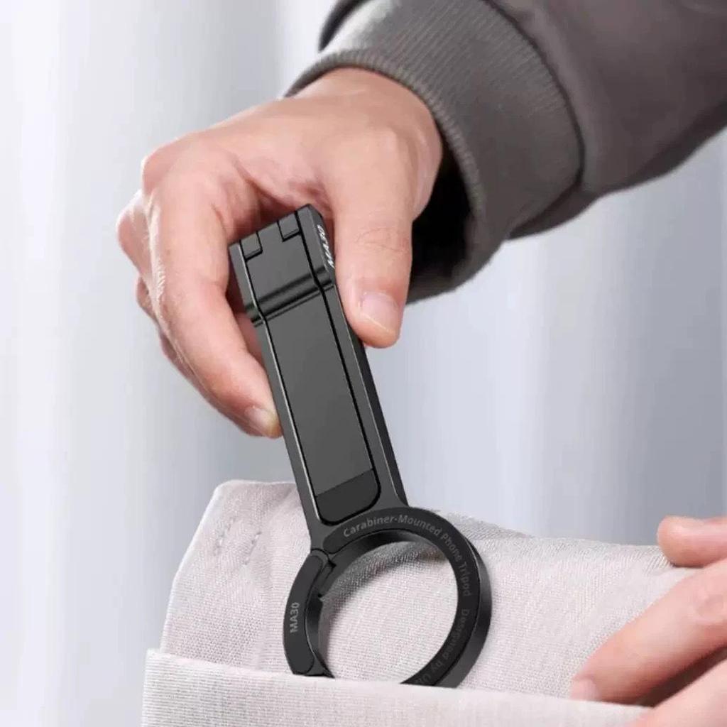MagSafe Rotating Desktop Carabiner Phone Stand: Portable Tripod for Live Streaming and Photography