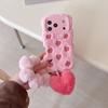 Cute Plush Pink Pink 3D Love Heart Case For iPhone 17 16 14 15 Pro Max 13 17promax 17pro Rope Strap Protective Cover