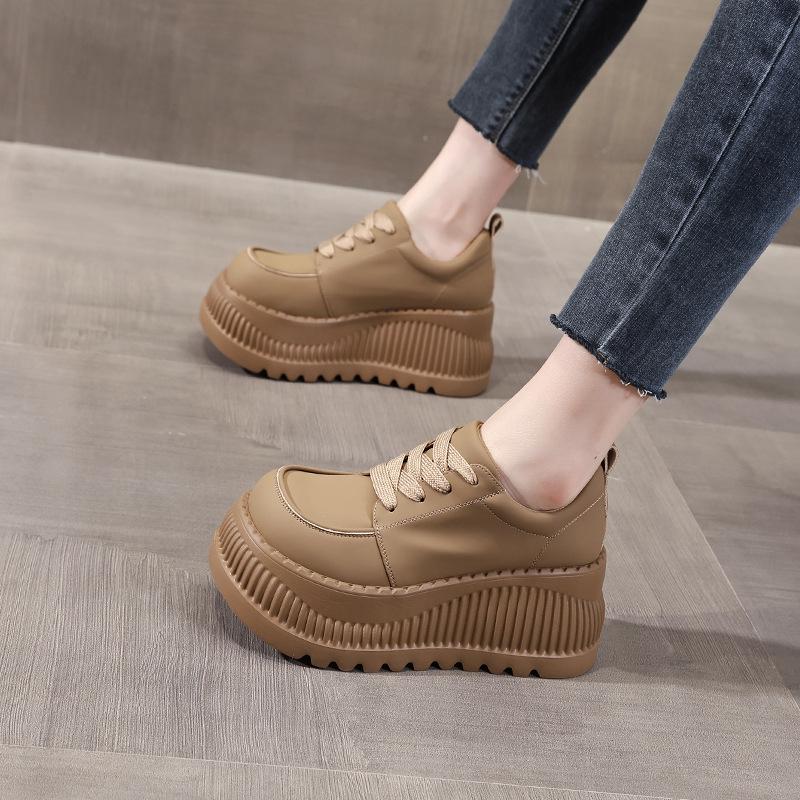 Dámské tenisky na platformě s výškou - Kolekce podzim 2024, Sportovní a ležérní obuv s měkkou silnou podrážkou, Styl 8305-1