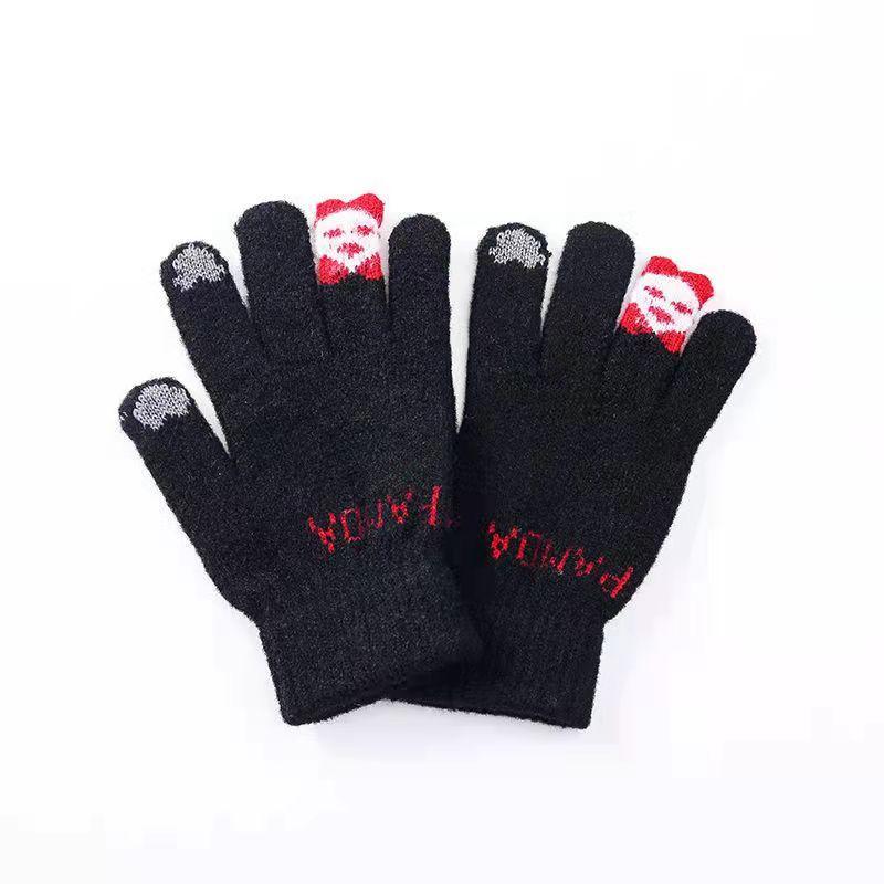 Jacquard Imitation Mink Fingertip Bear Touch Screen Fashion Warm Winter Gloves Cartoon Cute Split Finger Touch Screen Hand