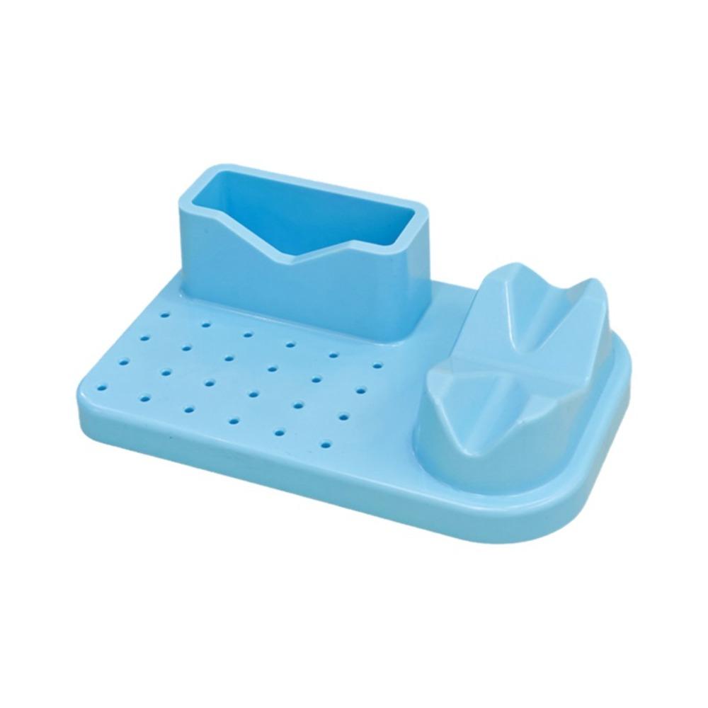 Plastic Multi-Hole Nail Drill Bit Organizer Stylish Beauty Accessory синий