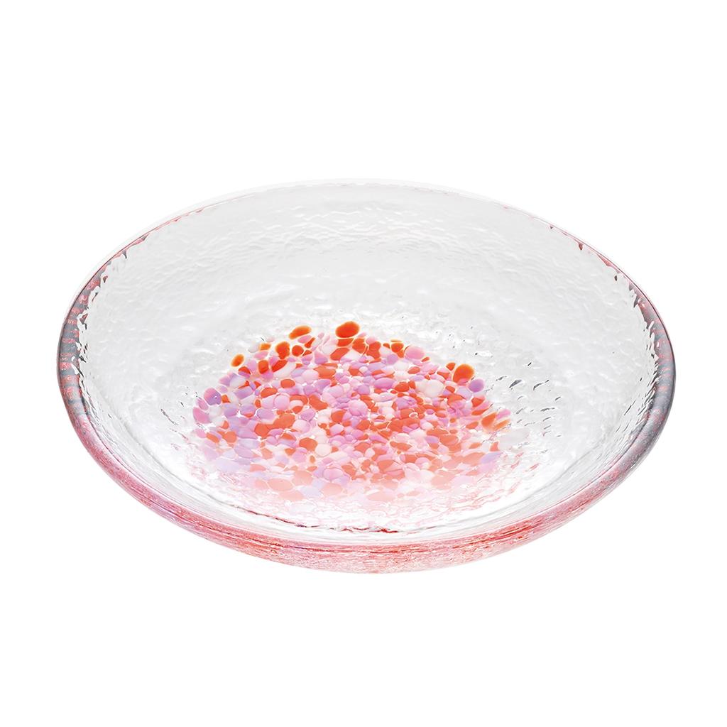 Hirota Glass Small Dish and Plate Set (Peach)