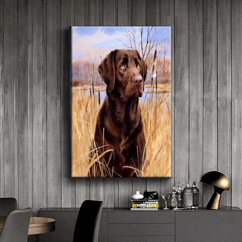 5D Diy Diamond Painting Black Labrador Broderie Mozaic Art Picture of Rhinestones Decor Gift