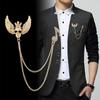 Men's Fashion Suit Brooch Simple Diamond Tassel Metal Wedding Dress Suit Brooch Collar Pin