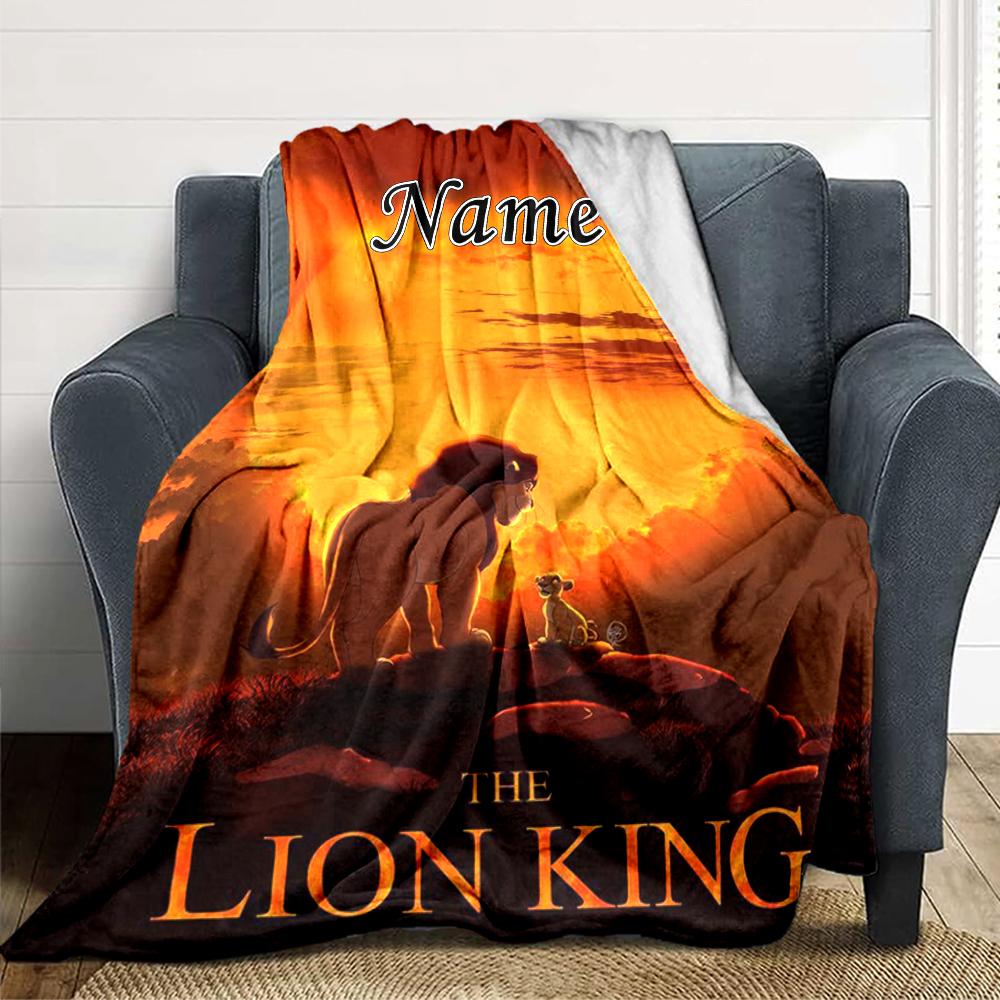 Custom Name Lion Cub'S Footprint Party Blanket For Couch Bed Plush Cozy Fuzzy Blanket Super Soft Warm Blankets For Fall And Winter 0916269