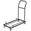 Folding Chair Dolly, Iron Commercial Cart with 12 Chairs Capacity, Folding Chairs Rack Trolley with 4 Casters, Storage Transport Dolly for Flat