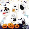 Cute Ghost Halloween Decorations for Indoors Spooky Decorations Wooden Black Cat Bat Witch Broom Signs Pumpkin Blocks Decor