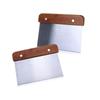 2Pcs Stainless Steel Dough Cutter with Wooden Handle Multipurpose Baking Scraper Cutter Bread Pastry Pizza Cake Kitchen Scraper